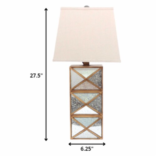 6.25 X 6.75 X 27.5 Gold Modern Illusionary Mirrored Base - Table Lamp 6.25 X 6.75 X 27.5 Gold Modern Illusionary Mirrored Base - Table Lamp