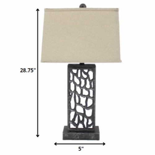 5 X 8 X 28.75 Silver Metal With Multi Mini Grotto Pattern - Table Lamp 5 X 8 X 28.75 Silver Metal With Multi Mini Grotto Pattern - Table Lamp