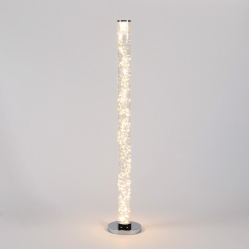 49 inch Steel LED Column Floor Lamp With Clear Drum Shade 1 Gerbes Super Markets