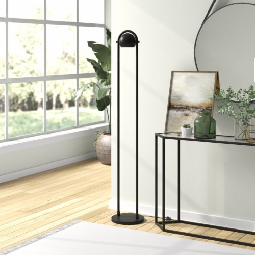 64 inch Black Column Floor Lamp With Black Globe Shade 1 Fry s Food Stores