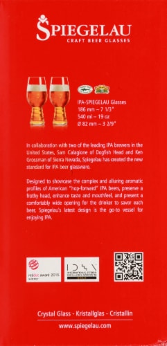 Spiegelau Craft IPA Beer Glasses 2 Pack - Clear Perspective: left