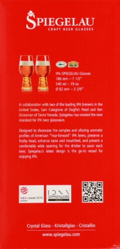 Spiegelau Craft IPA Beer Glasses 2 Pack - Clear Perspective: left