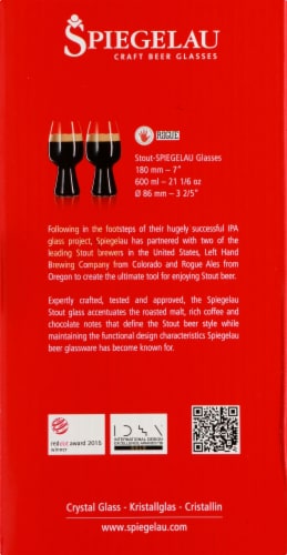 Spiegelau Craft Stout Beer Glasses 2 Pack - Clear Perspective: left