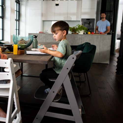 hauck Alpha+ Grow Along Adjustable Wooden Highchair, Beechwood, Grey  Finish, 1 Piece - Baker's