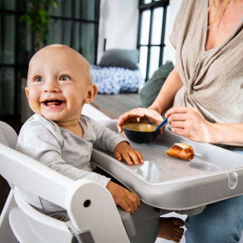 hauck Alpha High Chair Tray Table Compatible with Wooden Alpha+ and Beta+,  Grey, 1 Piece - Foods Co.