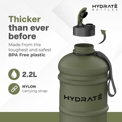 HYDRATE Half Gallon Cotton Candy Jug - BPA Free, Flip Cap, Gym, Sports Bottle (74 oz) Perspective: left