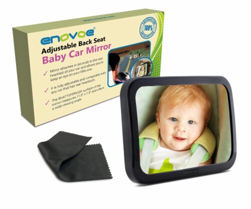 Enovoe 2 Pack Mirror for Baby Car Seat Rear Facing - Wide Convex & Shatterproof Perspective: left