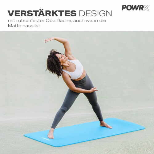 POWRX Yoga Mat 75 x31 x0.6 Blue Thick Exercise Mat with Strap Bag Non Slip Grip 75 x31 x0.6 Fred Meyer