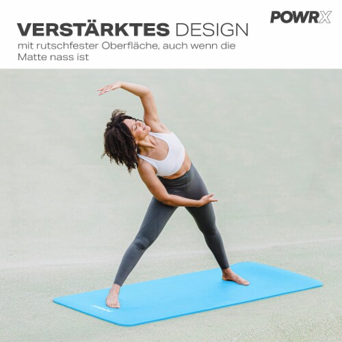 POWRX Yoga Mat 75 x31 x0.6, Blue