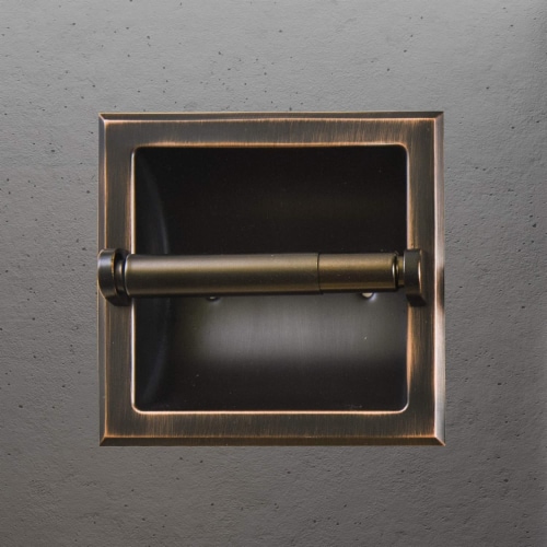 ATAYAL Recessed Toilet Paper Holder, Metal, Easy Installation, Oil-Rubbed Bronze Perspective: left