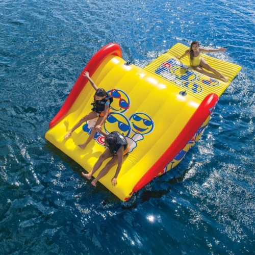 Inflatable island with slide cheap