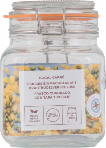 KILNER® Square Clip Top Storage Jar Perspective: left