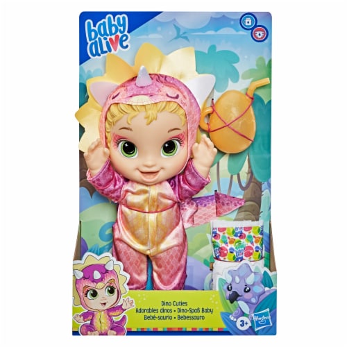 Hasbro Baby Alive Dino Cuties Doll -Blonde Hair Perspective: left