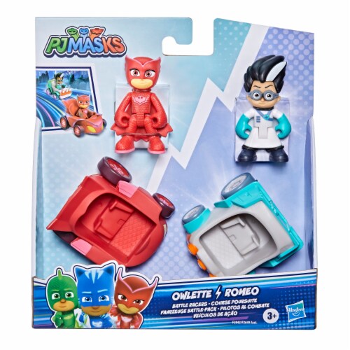 Hasbro PJ Masks Heroes vs. Villains Owlette vs. Romeo Battle Racers Perspective: left