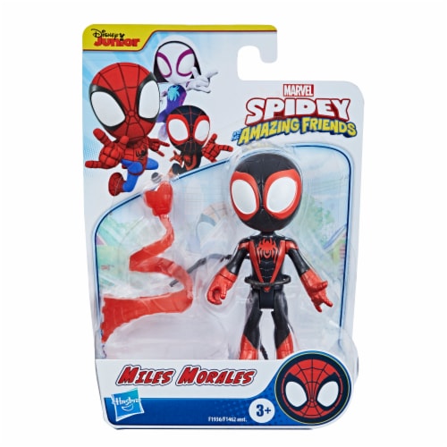 Hasbro Disney Junior Marvel Spidey and His Amazing Friends Miles Morales Hero Figure Perspective: left