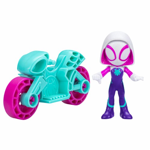 Hasbro Spidey and His Amazing Friends Ghost-Spider Figure and Vehicle Perspective: left
