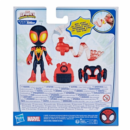 Hasbro Marvel Spidey and His Amazing Friends Web-Spinners Miles Morales Spider-Man Toy Perspective: left