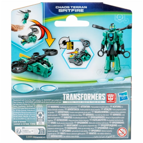 Transformers EarthSpark Step Flip Changer Chaos Terran Spitfire Perspective: left