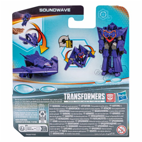 Transformers EarthSpark 1-Step Flip Changer Soundwave Action Figure Perspective: left