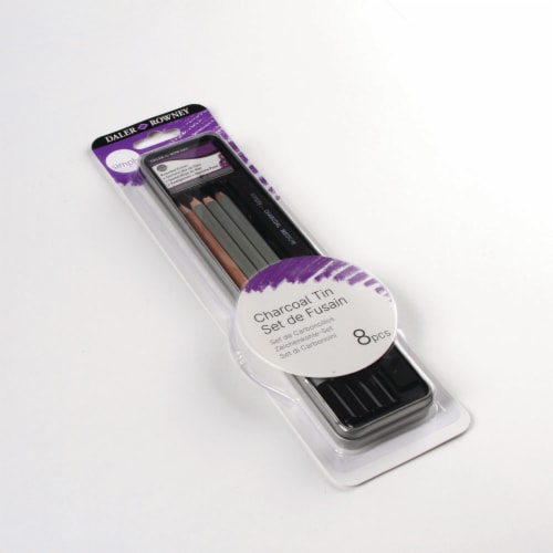 Daler-Rowney Simply Charcoal Tin Pencil Set Perspective: left