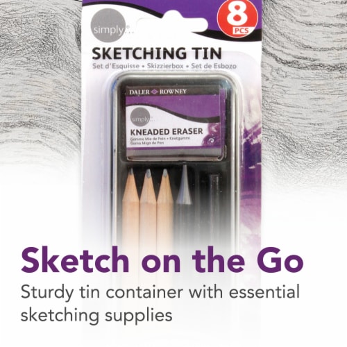 Daler-Rowney Simply Sketching Tin Assorted Pencils Perspective: left
