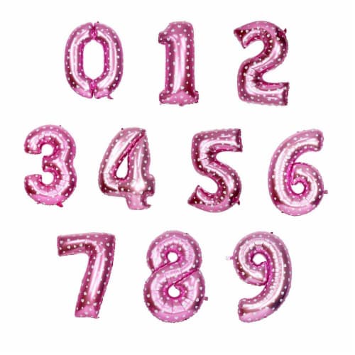 16  Pink Number 0 Balloon Inflatable Banner Party Bunting Decorations Perspective: left