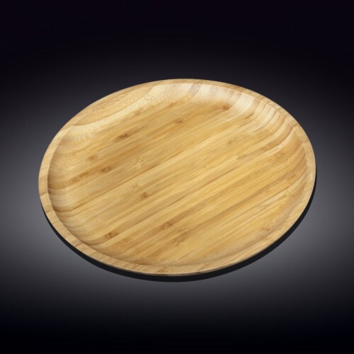 [ Set Of  3] Natural Bamboo Platter 14  | 35.5 Cm WL-771038/A Perspective: left