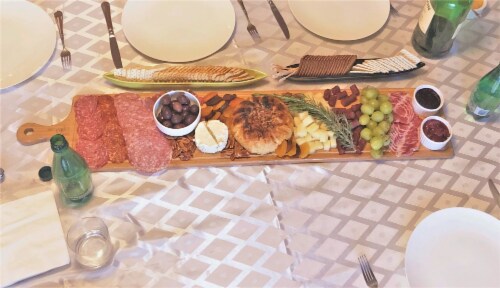 [ Set Of  2] Natural Bamboo Long Serving Board With Handle 39.4” X 7.9”  WL-771138/A Perspective: left