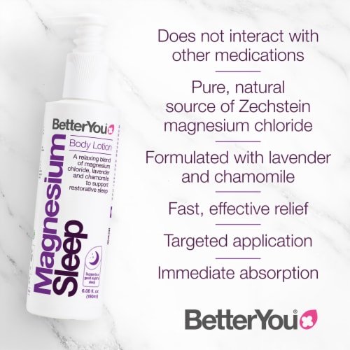 BetterYou Magnesium Sleep Body Lotion For Unisex 6.08 oz Body Lotion Perspective: left