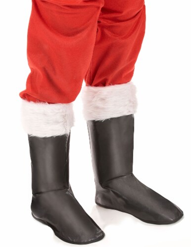 Mens Black Santa Boot Top Covers Medieval Peter Pirate Fancy Dress ...