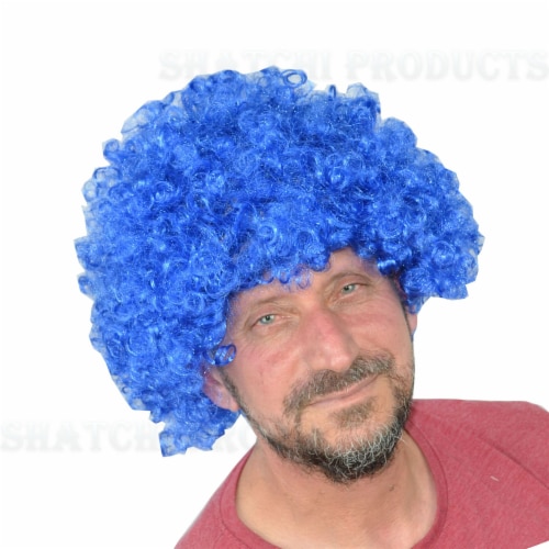 Blue fancy dress wig sales
