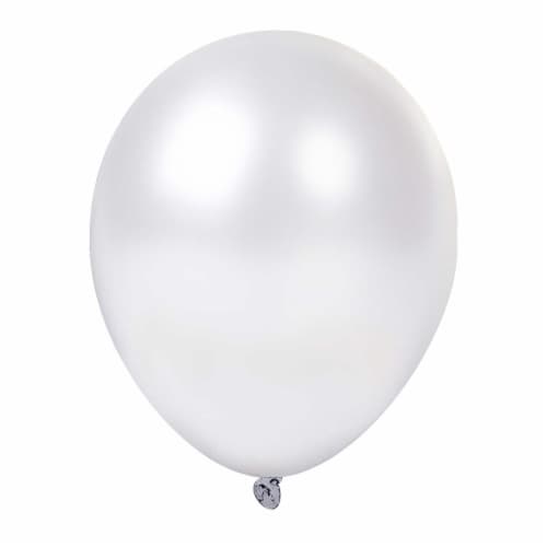 5 Quality Latex Balloons Pearl White Christening wedding Party Decorations Plain Perspective: left