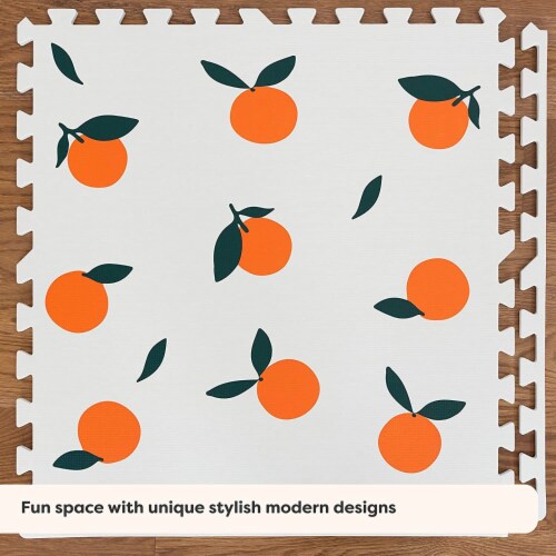 CHILDLIKE BEHAVIOR X-Large Baby Play Mat 72x48 Inch - Oranges Perspective: left