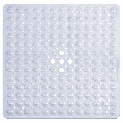 Tranquil Beauty Clear Square Shower Mat 53x53cm/21x21in | Anti-Slip, Machine-Washable Perspective: left