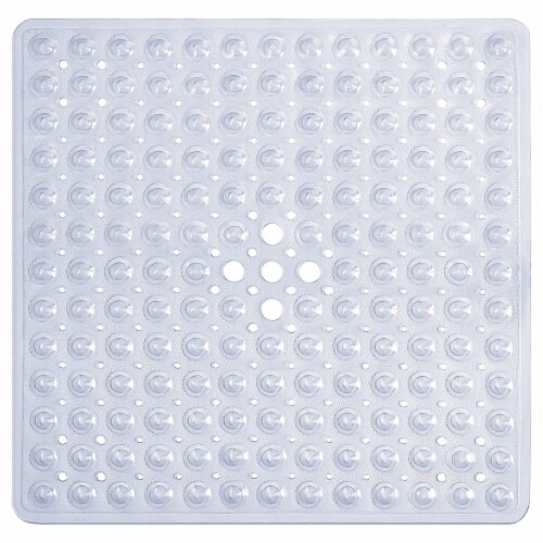 TranquilBeauty Square Blue Shower Mat 53x53cm/21x21in | Non-Slip, Machine-Washable Quadrant Bath Mat for Walk in Shower Tray | Shower Mats Non-Slip