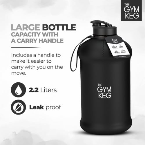THE GYM KEG Chrome Reflex Sports Water Bottle (2.2L) | Half Gallon Perspective: left