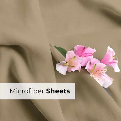 CGK Linens 6 Piece Extra Deep Pocket Microfiber Sheet Set - King - Beige Perspective: left