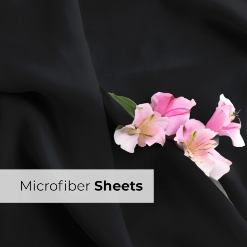 CGK Linens 4 Piece Extra Deep Pocket Microfiber Sheet Set - Twin - Black Perspective: left