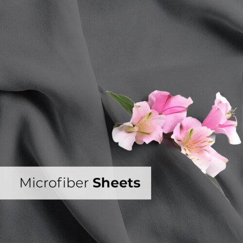 CGK Unlimited 6 Piece Extra Deep Pocket Microfiber Sheet Set - King - Grey Perspective: left