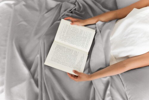 CGK Unlimited 4 Piece 100% Cotton 400 Thread Count Sheet Set - Full - Light Grey Perspective: left