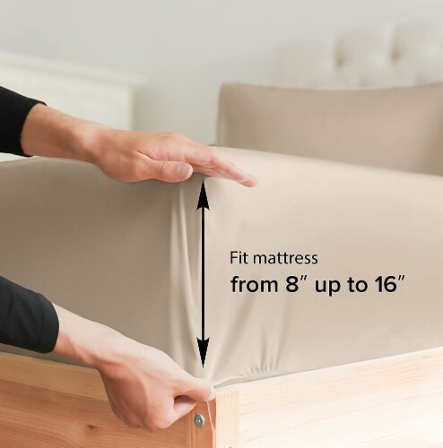 CGK Unlimited 6 Piece Microfiber Solid Sheet Set - California King - Cream Perspective: left