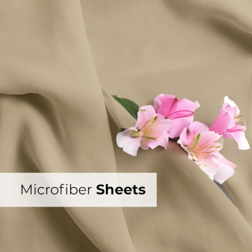 CGK Unlimited 4 Piece Extra Deep Pocket Microfiber Sheet Set - Twin Extra Long - Cream Perspective: left