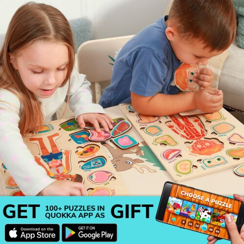 Quokka human body parts anatomy skeleton montessori puzzles for