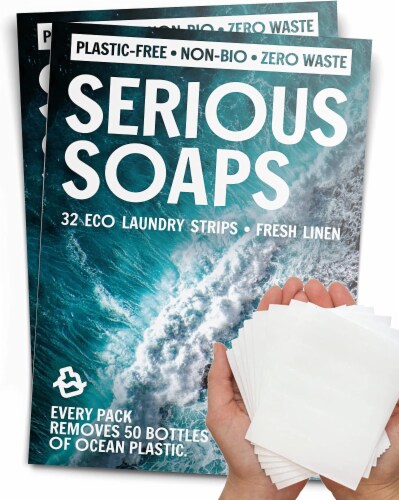 Serious Soaps Laundry Sheets - Zero-Waste Laundry Detergent Sheets - Pack of 50 Sheets Perspective: left