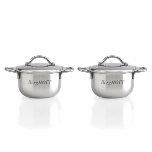 BergHOFF Stainless Steel Covered Mini Pot Set Perspective: left