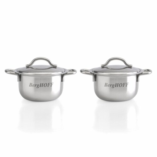 BergHOFF Stainless Steel Covered Mini Pot Set Perspective: left
