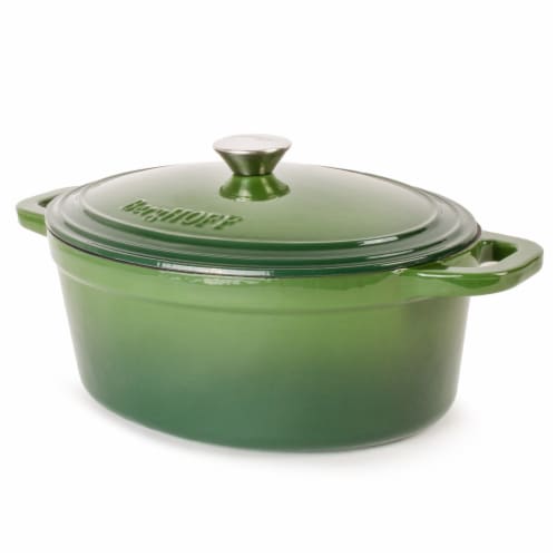 BergHOFF Neo 5 qt Cast Iron Oval Covered Casserole, Green