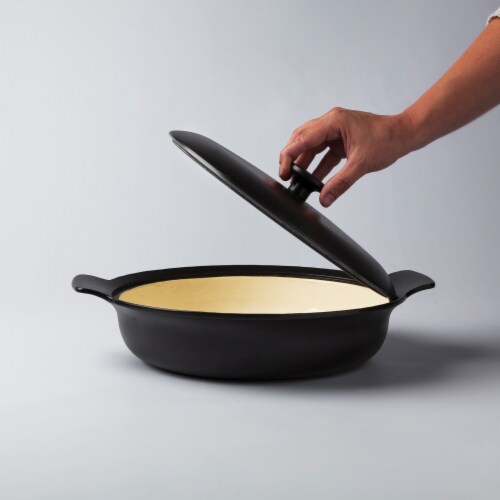 BergHOFF Ron Cast Iron Covered Deep Skillet - Black Perspective: left