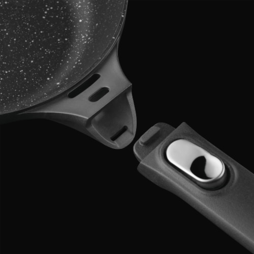 BergHOFF Cast Aluminum Saute Pan with Cover - Black Perspective: left