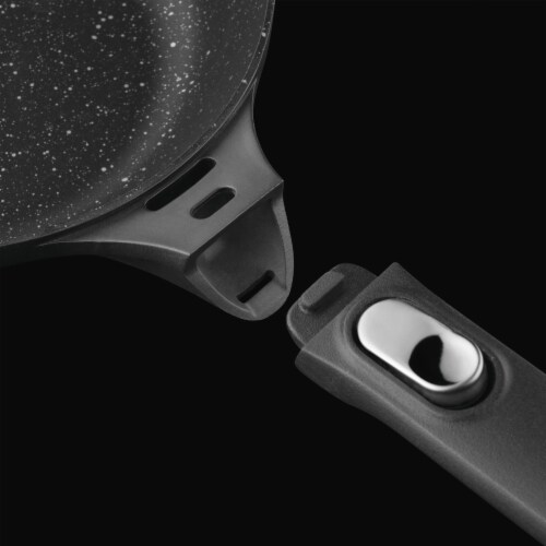 BergHOFF Cast Aluminum Saute Pan with Cover - Black Perspective: left